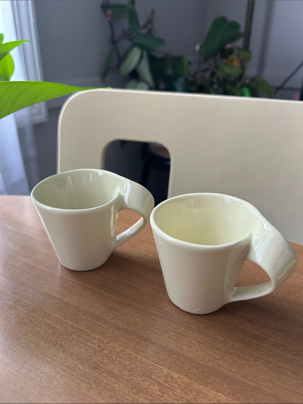 Vintage Butter Yellow Mid Century Espresso Cup Set of 2